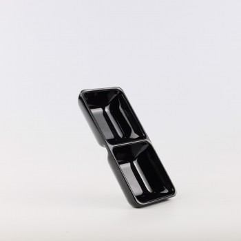 Dv133-5.7 Khay Chấm Nhám 2 Ngăn (Đen) - Spw