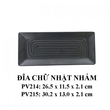 Pv214-10.5 Đĩa Chữ Nhật Nhám 10.5 (Đen) - Spw