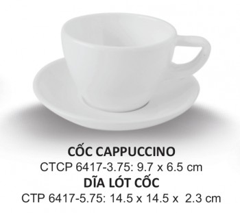 CTP6416-4.5 Dĩa Lót Ly Espresso 3 (Trắng Trơn) - ET