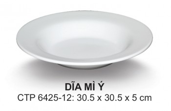 CTP6425-12 Dĩa Pasta Nông 12 (Trắng Trơn) - ET