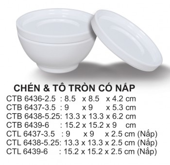 CTB6438-5.25 Tô Tròn 5.25 (Trắng Trơn) - ET