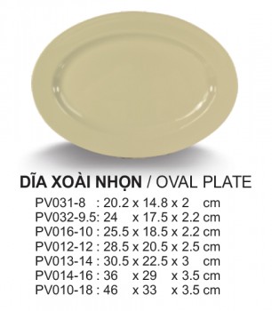 PV012 Dĩa Xoài Oval 12 (Nâu Đá) -  SPW