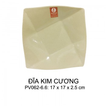 PV062-6.6 Dĩa Vuông 6.6 (Nâu Đá) -  SPW