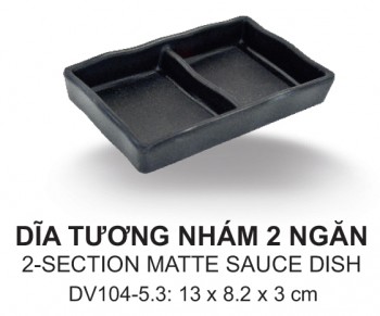 Dv104-5.3 Dĩa Tương Nhám 2 Ngăn 5.3 inch  (Đen) - Spw