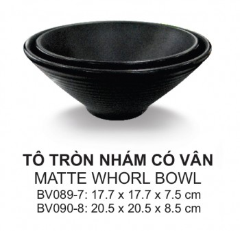 Bv090-8 Tô Tròn Nhám  8 inch  (Đen) - Spw
