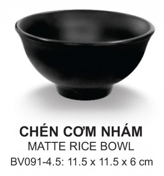Bv091-4.5 Chén Cơm Nhám 4.5 inch  (Đen) - Spw
