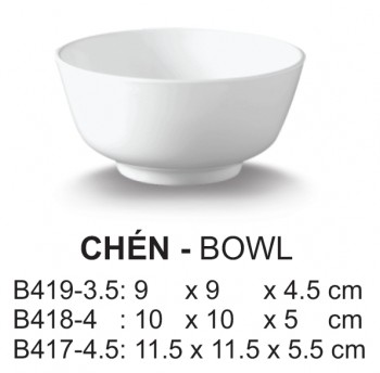 B418-4 Chén Cơm 4 (Trắng Trơn) -  Spw