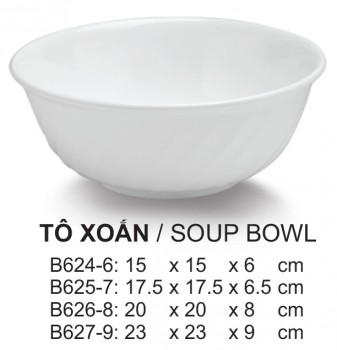 B626-8  Tô Xoắn 8 (Trắng Trơn) - Spw