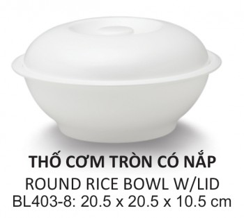 BL403-8 Bộ thố cơm có nắp 8 (White) - SPW