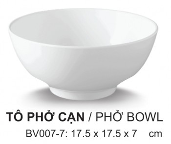 Bv007-7 Tô Phở Cạn 7 (Trắng Trơn) - Spw