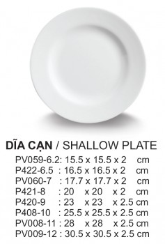 P420-9 Dĩa cạn 9 (White) - SPW