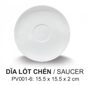 PV001-6 Dĩa lót chén 6 (White) - SPW