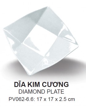 Pv062-6.6 Dĩa Vuông 6.6 (Trắng Trơn) - Spw