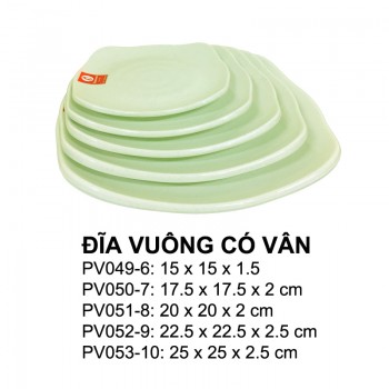 Pv052-9 Đĩa Vuông Có Vân 9(Xanh Đá) - Spw