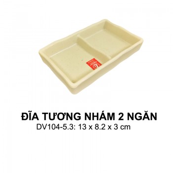 DV104-5.3 Dĩa tương nhám 2 ngăn 5.3