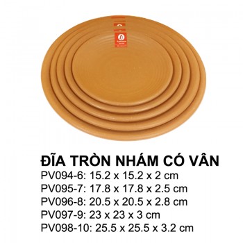 PV096-8 Dĩa tròn nhám  8 inch  (Dark Brown) - SPW