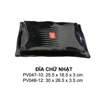 PV047-10 Dĩa chữ nhật 10 (Black) - SPW