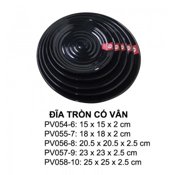PV058-10 Dĩa tròn có vân 10 (Black) - SPW