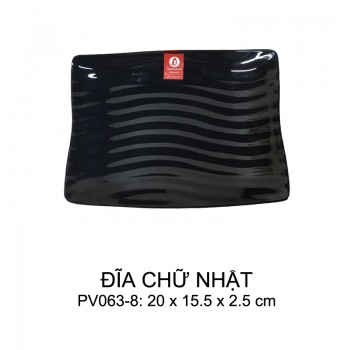 PV063-8 Dĩa chữ nhật 8 (Black) - SPW