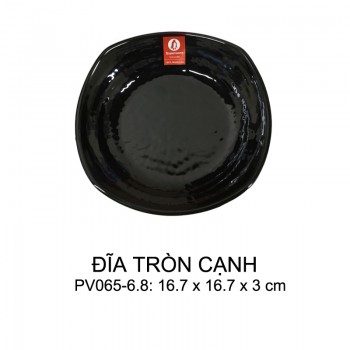 PV065-6.8 Dĩa tròn cạnh vuông 6.8 (Black) - SPW