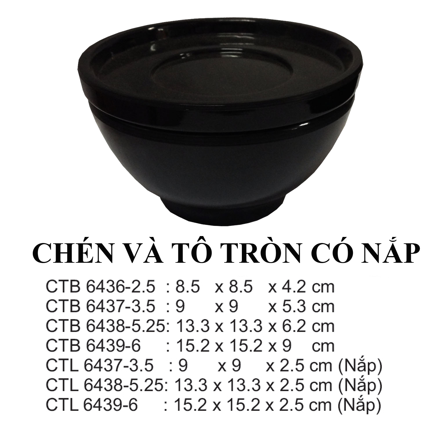 CTL6437-3.5 Nắp Tô Tròn 3.5 (Đen) -  ET
